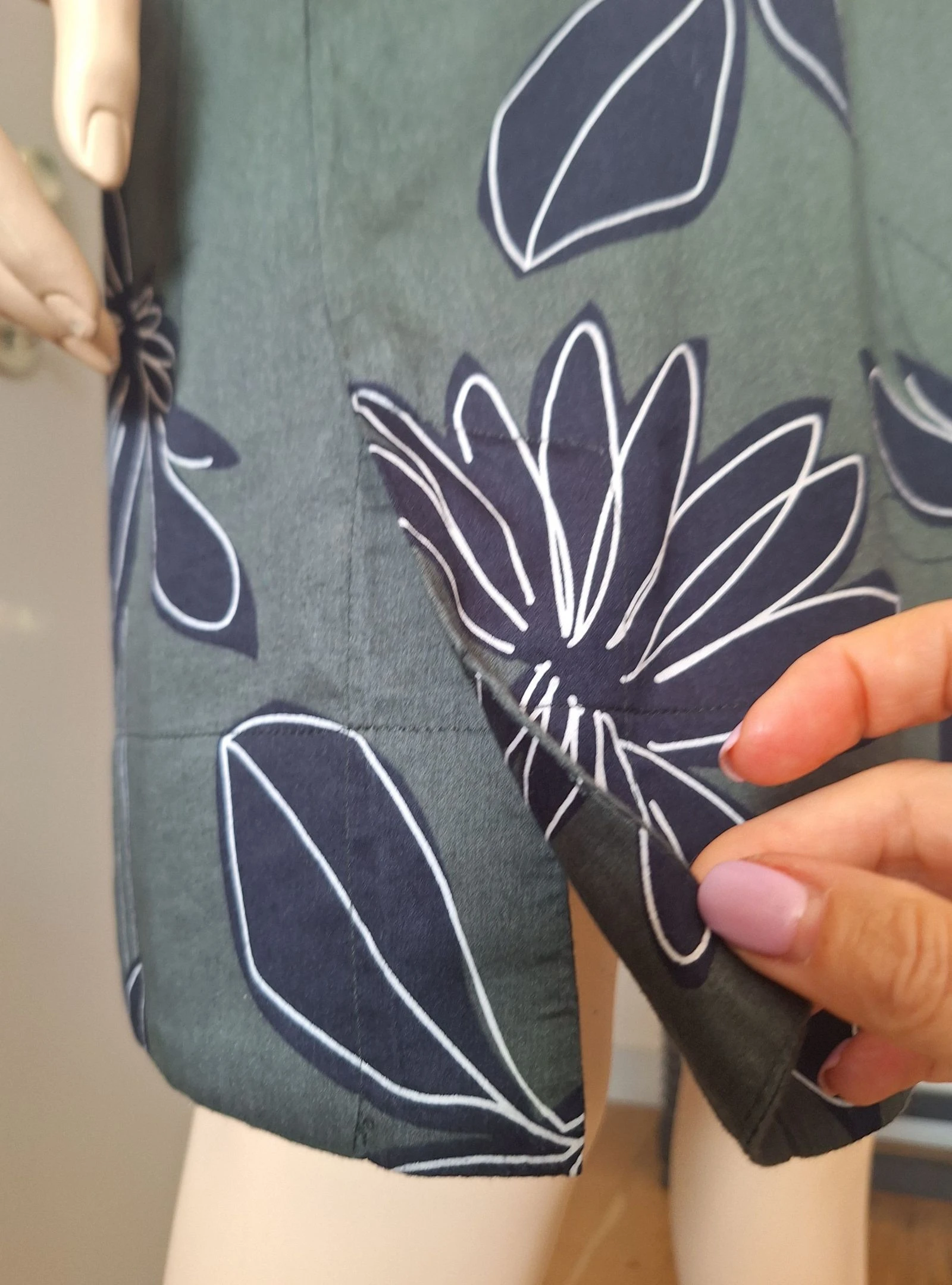 Vestido de verão Bugatti verde/azul-marinho P/36 algodão – photo 4